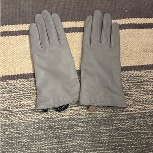 Ted Baker Light Gray Leather Gloves